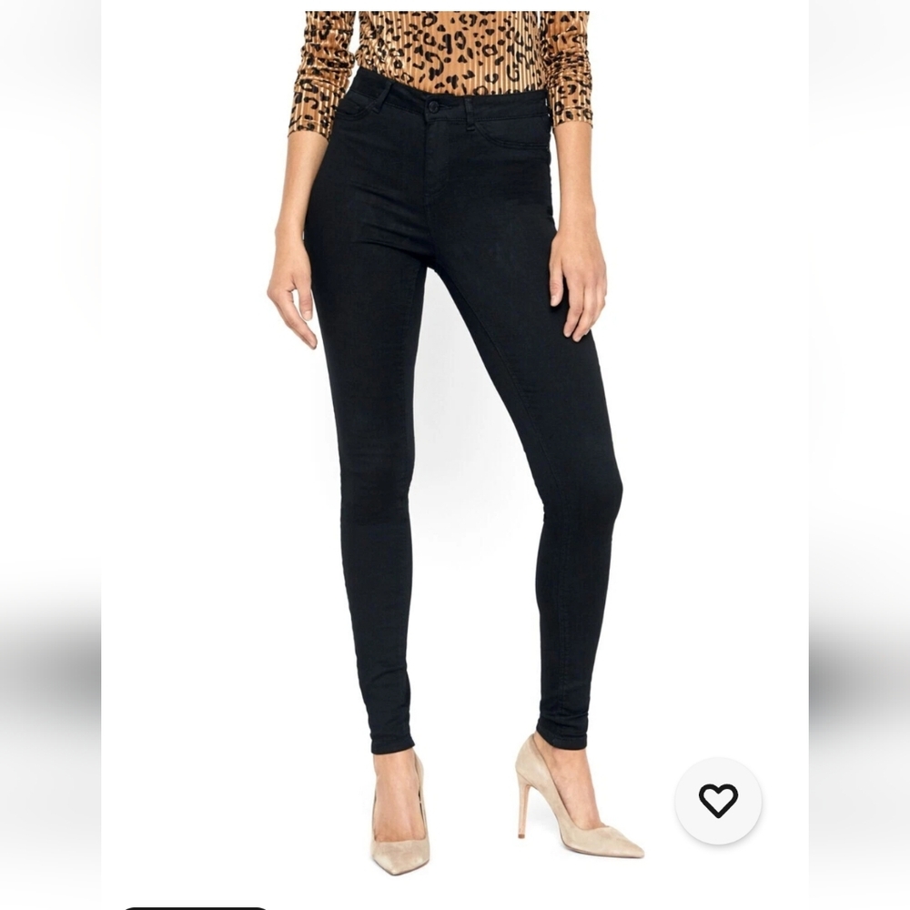 NWT Noisy May Callie Black Skinny Fit High Waist Jeans  32/28